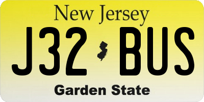 NJ license plate J32BUS
