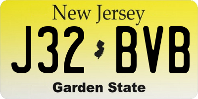 NJ license plate J32BVB