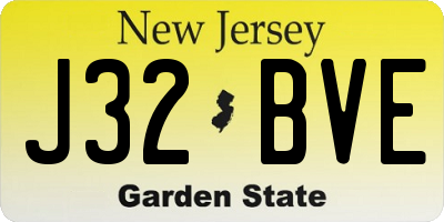 NJ license plate J32BVE