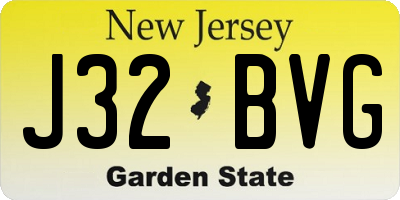 NJ license plate J32BVG