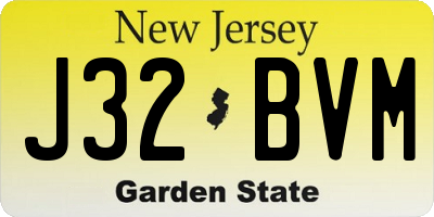 NJ license plate J32BVM