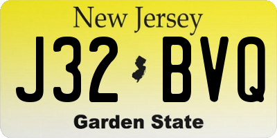 NJ license plate J32BVQ
