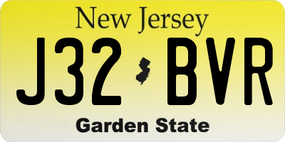 NJ license plate J32BVR