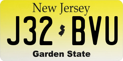 NJ license plate J32BVU