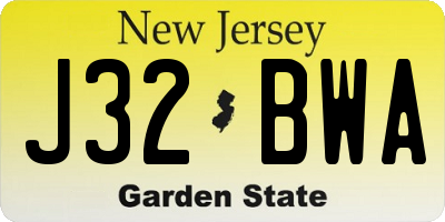 NJ license plate J32BWA