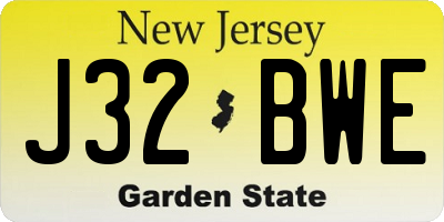 NJ license plate J32BWE