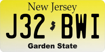 NJ license plate J32BWI