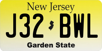 NJ license plate J32BWL
