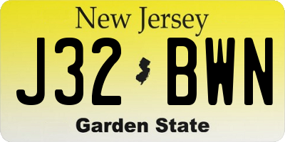NJ license plate J32BWN