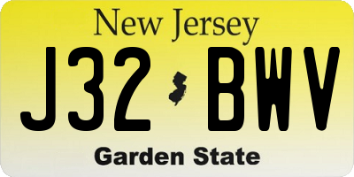 NJ license plate J32BWV