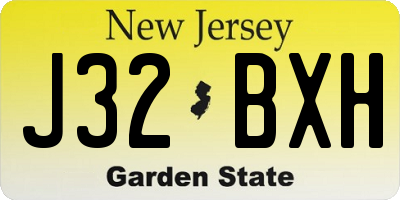 NJ license plate J32BXH