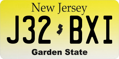NJ license plate J32BXI