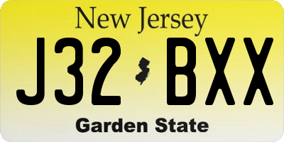 NJ license plate J32BXX