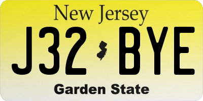 NJ license plate J32BYE