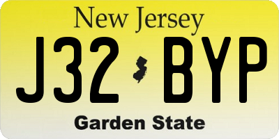 NJ license plate J32BYP