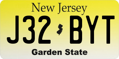 NJ license plate J32BYT