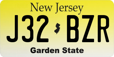 NJ license plate J32BZR