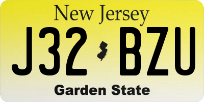 NJ license plate J32BZU
