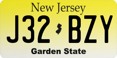 NJ license plate J32BZY