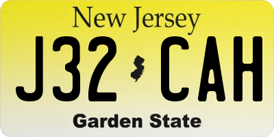 NJ license plate J32CAH