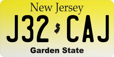 NJ license plate J32CAJ
