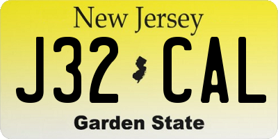 NJ license plate J32CAL