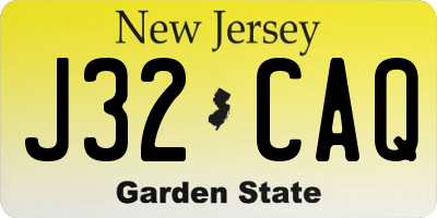 NJ license plate J32CAQ