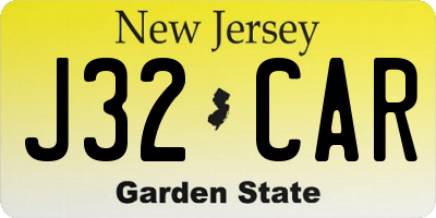 NJ license plate J32CAR