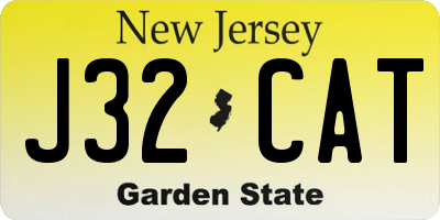 NJ license plate J32CAT