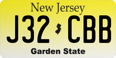 NJ license plate J32CBB