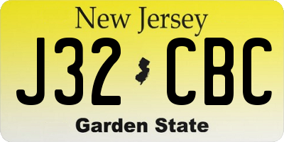 NJ license plate J32CBC