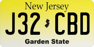 NJ license plate J32CBD