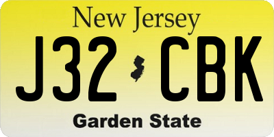 NJ license plate J32CBK
