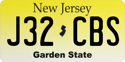NJ license plate J32CBS