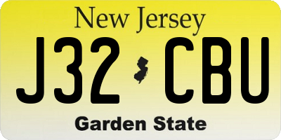 NJ license plate J32CBU