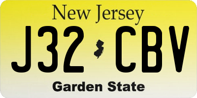 NJ license plate J32CBV