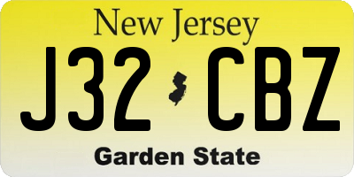 NJ license plate J32CBZ