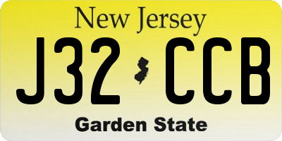 NJ license plate J32CCB