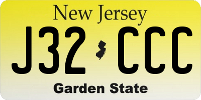 NJ license plate J32CCC