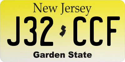 NJ license plate J32CCF