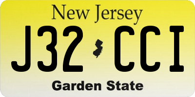 NJ license plate J32CCI