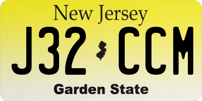 NJ license plate J32CCM