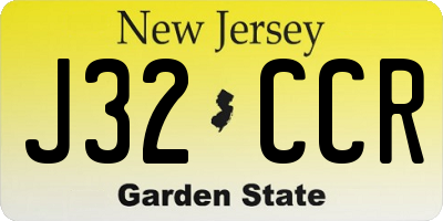 NJ license plate J32CCR