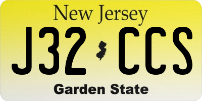 NJ license plate J32CCS