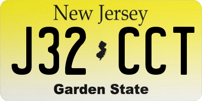 NJ license plate J32CCT