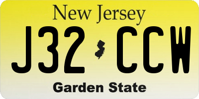 NJ license plate J32CCW
