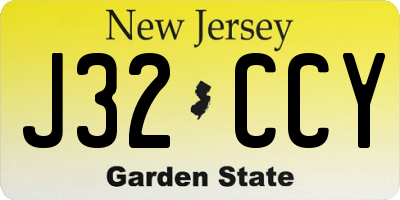 NJ license plate J32CCY