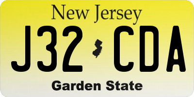 NJ license plate J32CDA
