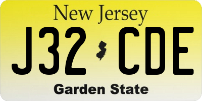 NJ license plate J32CDE