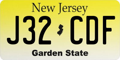 NJ license plate J32CDF